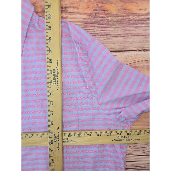 Southern Tide Mens Intercoastal Pink Check Performance Shirt XL - Picture 7 of 7